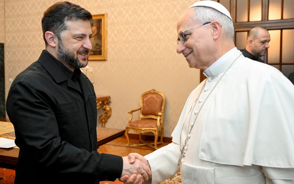 Wołodymyr Zełenski i papiez Leon XIV