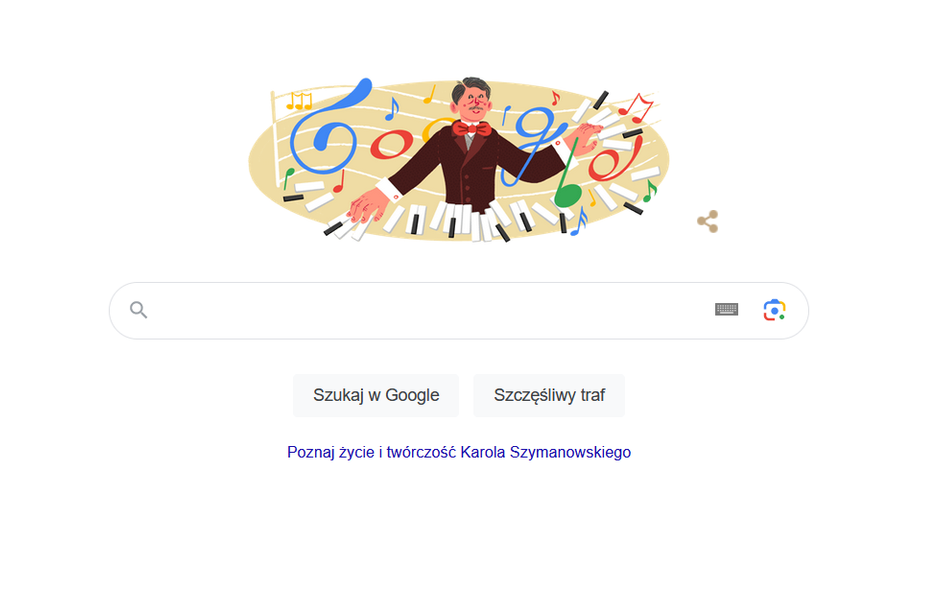 Karol Szymanowski w Google Doodle. Tak uhonorowano wybitnego Polaka