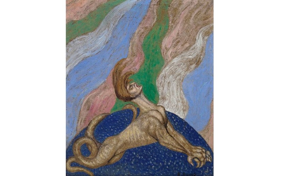 Bolesław Biegas, Wampir złości, olej na tekturze, 35 x 30 cm, 1917