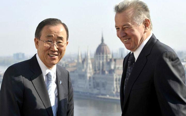 Sekretarz generalny ONZ Ban Ki Mun spotkał się z prezydentem Węgier Palem Schmittem