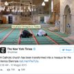 Tweet New York Timesa na temat islandzkiego pawilonu ze zdjęciem ze środka