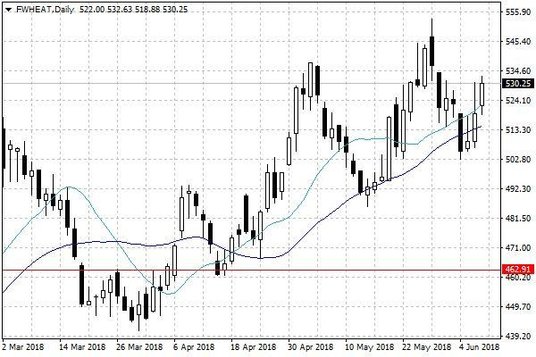 Notowania pszenicy w USA – dane dzienne