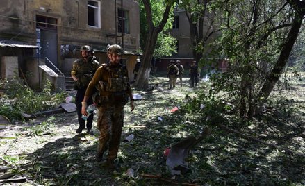 Ukraińscy żołnierze w mieście na wschodzie Ukrainy (fot. ilustracyjna z 7 lipca)