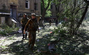 Ukraińscy żołnierze w mieście na wschodzie Ukrainy (fot. ilustracyjna z 7 lipca)
