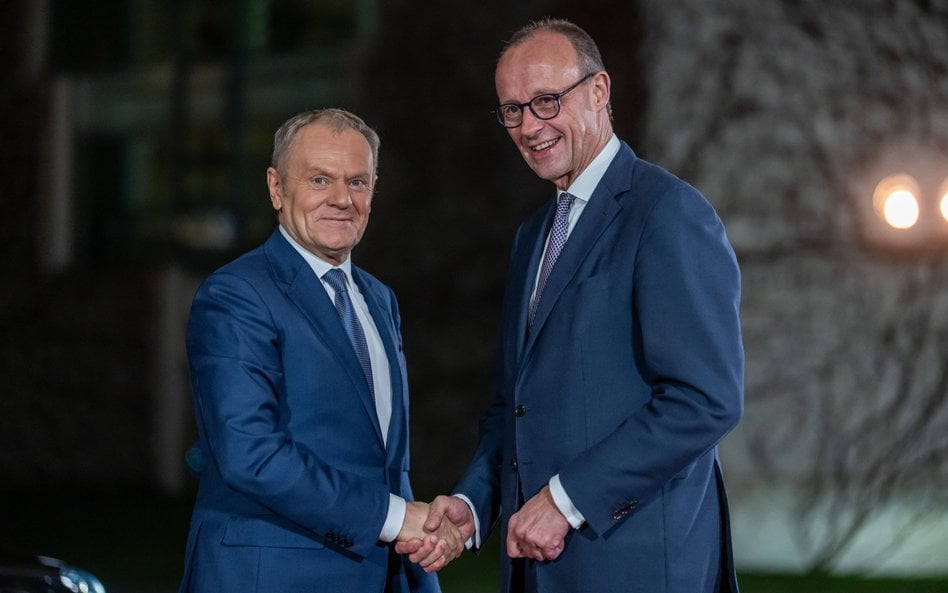 Premier Donald Tusk i kanclerz Friedrich Merz w Berlinie, 5 grudnia 2025 r.