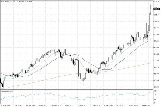 Notowania ropy naftowej WTI – dane dzienne