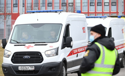 Pożar na terenie szpitala covidowego w Moskwie