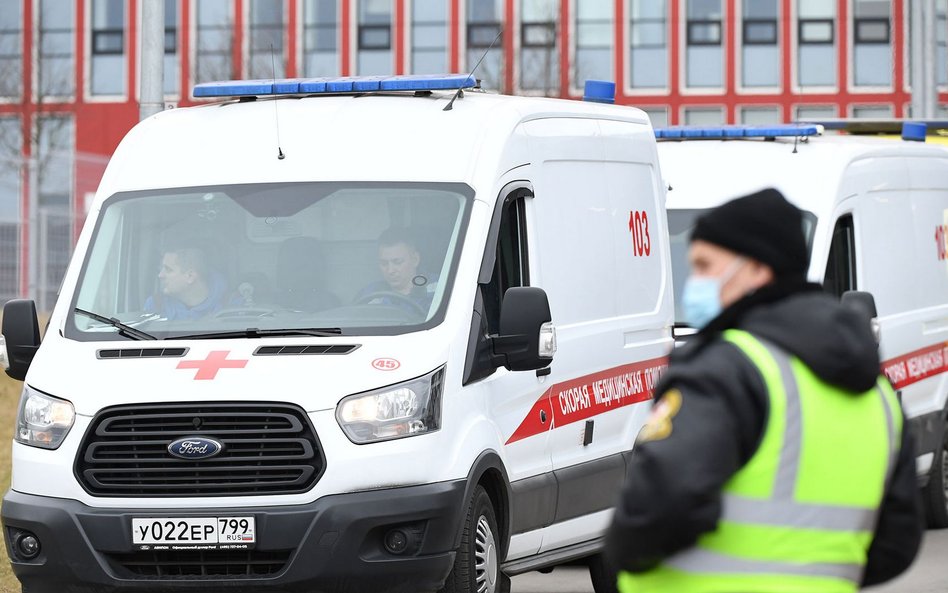 Pożar na terenie szpitala covidowego w Moskwie