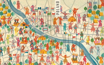 Okładka „Polski” z okazji Światowego Festiwalu Młodzieży w Warszawie, 1955, nr 1 (2)