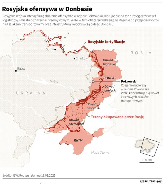 Rosyjska ofensywa w Donbasie (stan na 13 sierpnia 2025 r.)