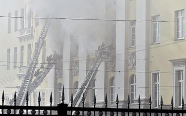 Pożar w gmachu ministerstwa obrony w centrum Moskwy