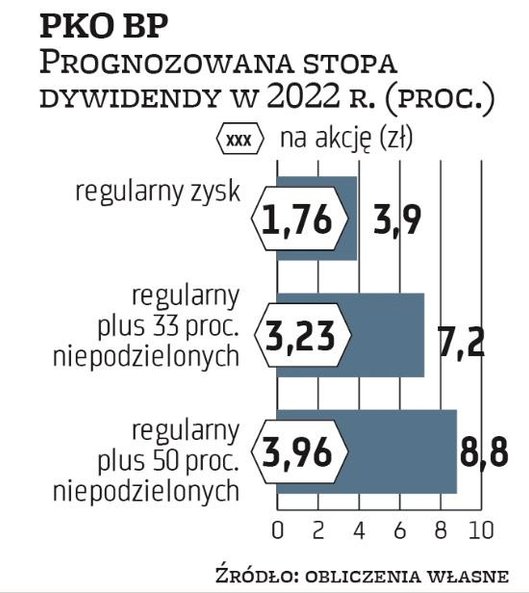 Prawdopodobnie PKO BP będzie w stanie wypłacić w przyszłym roku co najmniej połowę wypracowanego w t