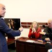 Przewodniczący KP KO Borys Budka, posłanka PiS Joanna Lichocka i jej adwokat Andrzej Lew-Mirski w Są