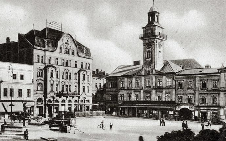 Polski Cieszyn ok. 1920 r. Starówka. Granica znalazła się kilkaset metrów dalej. Reprodukcja kartki 