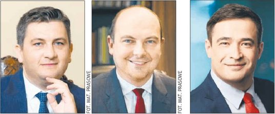 Prezesi firm węglowych (od lewej): Tomasz Rogala z PGG, Daniel Ozon z JSW i Artur Wasil z LW Bogdank