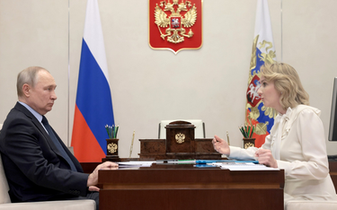Władimir Putin i Lwowa-Biełowa - w marcu 2023 MTK wydał nakaz ich aresztowania