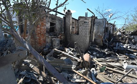 Ruiny domów niedaleko Kupiańska