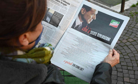 Reklama polityczna kandydatury Berlusconiego w gazecie należącej do rodziny Berlusconich