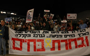 Protest rodzin zakładników przed biurem Netanjahu, 22 maja