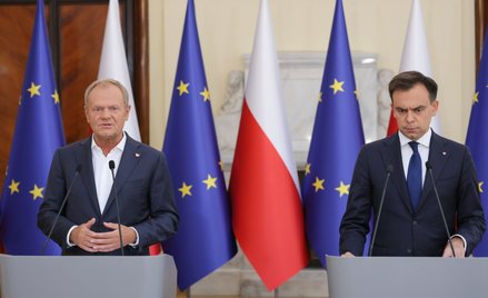 Premier Donald Tusk oraz minister finansów Andrzej Domański