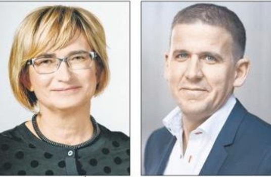 Dorota Jarodzka-Śródka, prezes Archicomu, i Nicklas Lindberg, prezes Echo Investment.