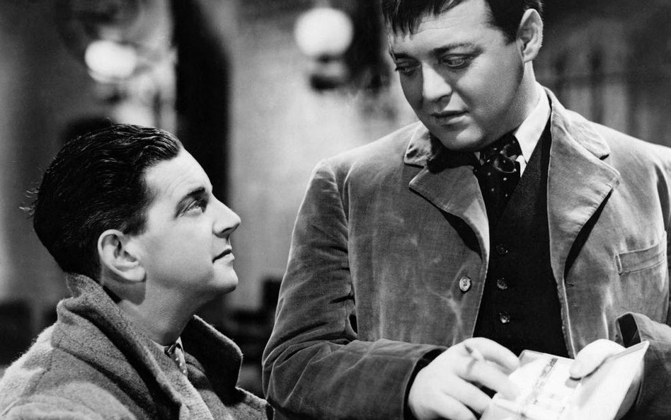 Leslie Banks i Peter Lorre w filmie "Człowiek, który wiedział za dużo"