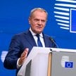 Premier Polski Donald Tusk wygłasza konferencję prasową po sesjach roboczych Rady Europejskiej w Bru