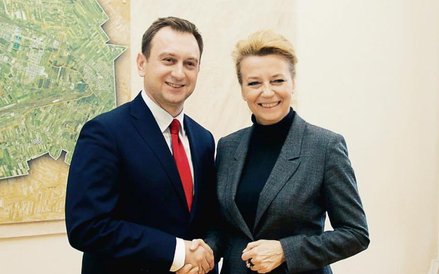 Hanna Zdanowska, prezydent Łodzi i Tomasz Trela, wiceprezydent Łodzi