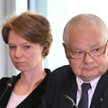 Prezes NBP Adam Glapiński (P) oraz wiceprezeska NBP Marta Kightley (L)
