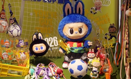 Zabawki z serii Labubu x FIFA World Cup w sklepie w Szanghaju.