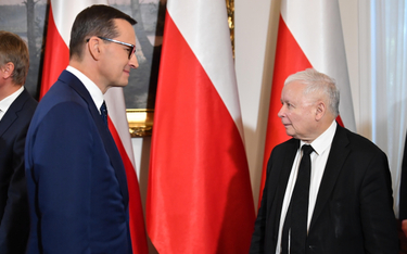 Premier Mateusz Morawiecki i prezes Prawa i Sprawiedliwości Jarosław Kaczyński