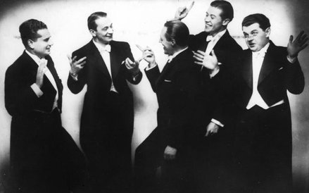 Chór Dana (1937 r.), od lewej: Władysław Daniłowski-Dan, Mieczysław Fogg, Tadeusz Bogdanowicz, Tadeu