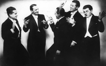 Chór Dana (1937 r.), od lewej: Władysław Daniłowski-Dan, Mieczysław Fogg, Tadeusz Bogdanowicz, Tadeu
