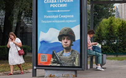 Akcja billboardowa w Moskwie "Chwała bohaterom Rosji"