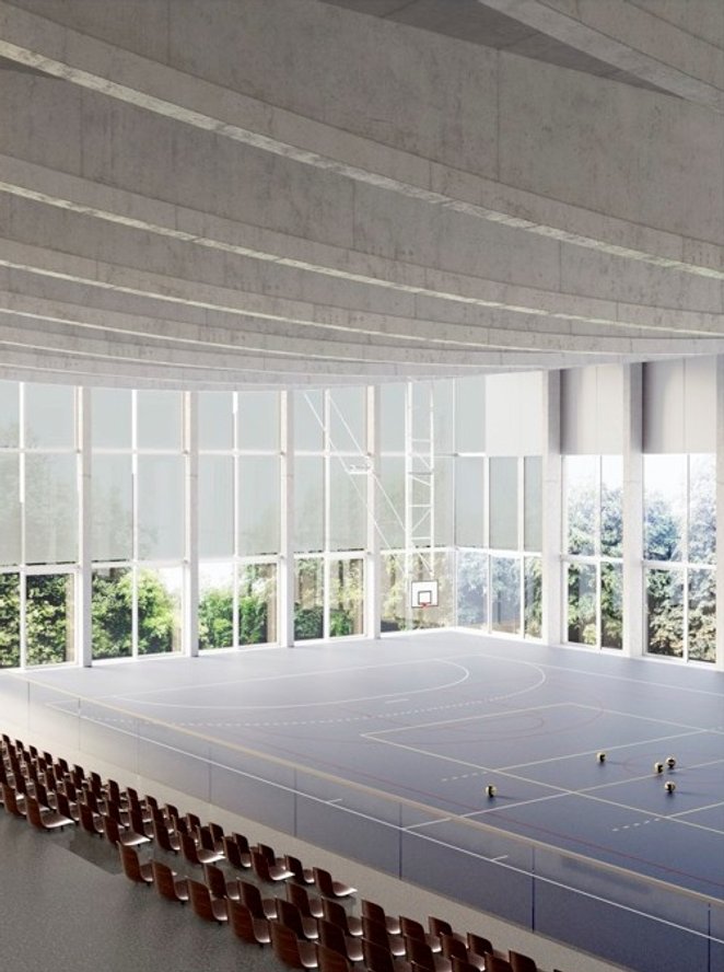 Wizualizacja wnętrza hali sportowej