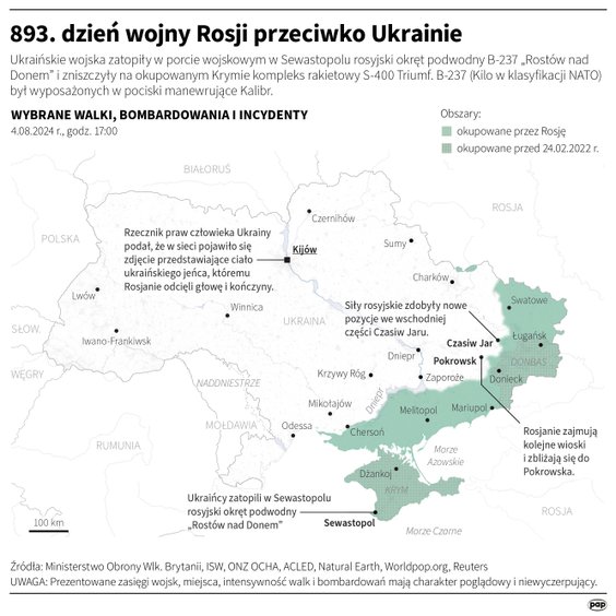 Tak wyglądała sytuacja na froncie w 893 dniu wojny