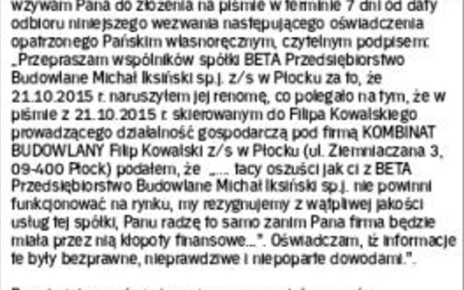 Wezwanie do zapłaty