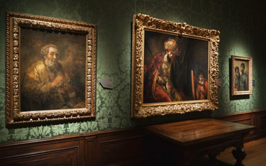 Wystawa „Rembrandt i Mauritshuis” w Hadze, pośrodku obraz Rembrandta „Saul i Dawid”