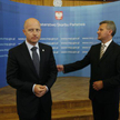 Prezes PZU Andrzej Klesyk (na zdjęciu z lewej) i minister skarbu Aleksander Grad
