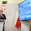 Minister sprawiedliwości, prokurator generalny Zbigniew Ziobro podczas konferencji prasowej pt. "Prz