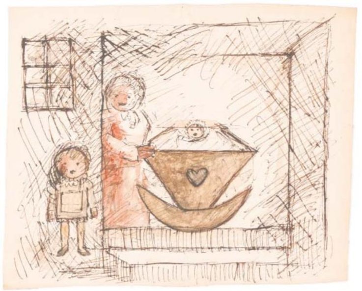 Wystawiono kilka grafik i rysunków Tadeusza Makowskiego.