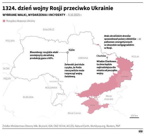 Tak wyglądała sytuacja na froncie w 1325 dniu wojny