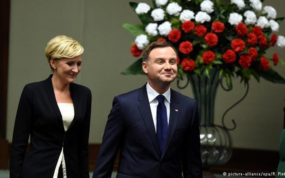 Prezydent Andrzej Duda z małżonką Agatą. Fot. Radek Pietruszka