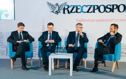 Debata „Praktyczne rozwiązania dla biznesu”. Od lewej: Michał Gembal, Arcus; Rafał Gołębiewski, Elav