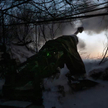 Ukrainian howitzers in firing positions