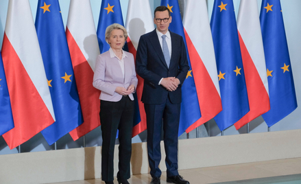 Przewodnicząca Komisji Europejskiej Ursula von der Leyen i premier Mateusz Morawiecki