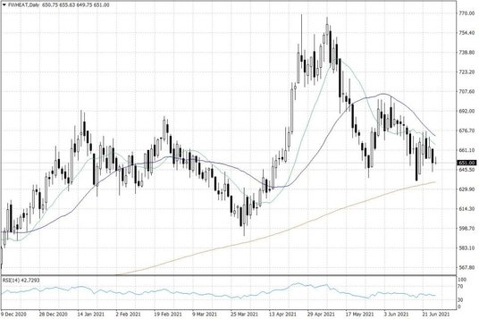 Notowania pszenicy w USA – dane dzienne