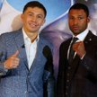 Giennadij Gołowkin (z lewej) i Kell Brook podczas prezentacji. Po walce Anglik tak dobrze już raczej