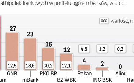 Największy portfel frankowy ma bank PKO BP