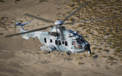 Jeden z pierwszych śmigłowców H225M Caracal dla Kuwejtu podczas prób w locie. Fot./Airbus Helicopter